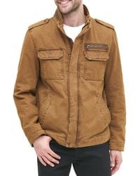 Levi's Cotton Reverse Twill Military Jacket in lt Olive (Green 