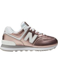 New Balance Leather New Balance 574 Glitter Punk Shoes in Metallic Gold  (Metallic) | Lyst