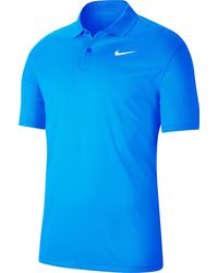 blue nike polo shirt