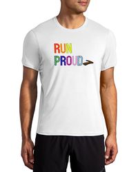 Brooks Distance Run Happy Graphic Short Sleeve T-shirt - White