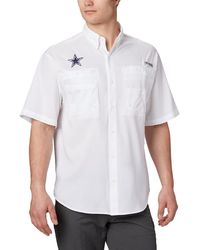 Columbia Dallas Cowboys Tamiami White Woven T-shirt