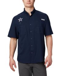 Columbia Dallas Cowboys Tamiami Navy Woven T-shirt - Blue