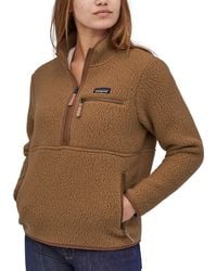 patagonia women's retro pile fleece hoody pelican