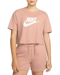 Nike Synthetic Essentials Crop Top | Lyst
