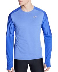 nike men's element crew running long sleeve tee