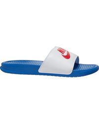 red nike slides for men