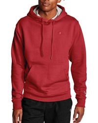 champion stacked big c flocked pullover hoodie