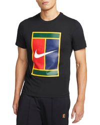 nike tennis court logo t shirt
