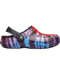 mineral blue fuzzy crocs