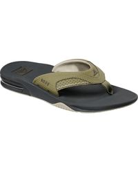 reef fanning flip flops green yellow