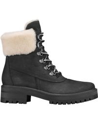 timberland courmayeur valley shearling saddle leather ankle boots