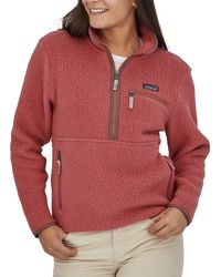 patagonia women's retro pile fleece hoody pelican