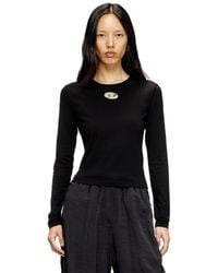 DIESEL - Long-Sleeve Top With Oval D Cut-Out - Lyst