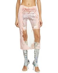 DIESEL - Layered Midi Skirt With Lyrics Print - Lyst