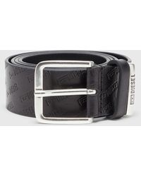 DIESEL - 4 Cm Ledergürtel Mit All-Over Geprägtem Logo - Lyst