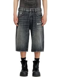 DIESEL - Denim Relaxed Shorts With Abrasions - Lyst