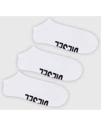 DIESEL - Three-Pack Low-Cut Logo Instep Socks - Lyst