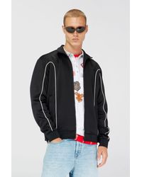 DIESEL - Sweat Fabric Track Jacket With Contrast Piping - Lyst