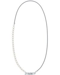 DIESEL - Collar De Cadena De Plata De Ley Y Perlas - Lyst