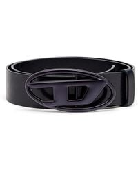 DIESEL - Ceinture en cuir avec boucle Oval D métallisée - Lyst