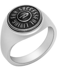 DIESEL - Stainless Steel Signet Ring - Lyst