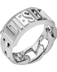 DIESEL Stainless Steel Band Ring - Multicolor