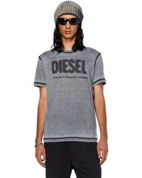 DIESEL - T-shirt con logo burn-out - Lyst