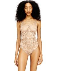 DIESEL - Nylon Bodysuit With Lace Design - Lyst