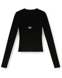 DIESEL - Ribbed Wool Jumper With Cut-Out - Lyst