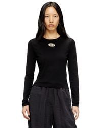 DIESEL - Long-Sleeve Top With Oval D Cut-Out - Lyst