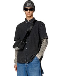DIESEL - Shirt In Poplin And Ribbed Jersey - Lyst