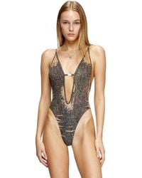 DIESEL - Maillot de bain avec imprimé denim effet trompe l'ail - Lyst