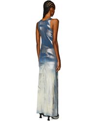 DIESEL - Long Knit Dress With Metallic Effects - Lyst