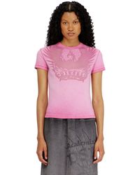 DIESEL - Slim T-Shirt With Dévoré Phoenix - Lyst