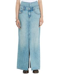 DIESEL - Jean-Illusion Denim Maxi Skirt With Slits - Lyst