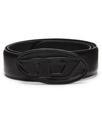 DIESEL - B-1Dr Scratch Leather Belt With Leather 'D' Buckle - Lyst