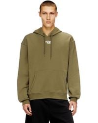 DIESEL - Cotton Hoodie With Metallic Oval D - Lyst