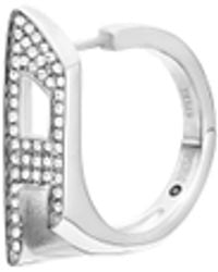 DIESEL - Stainless Steel Glitz Hoop Earring - Lyst