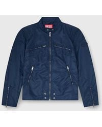 DIESEL - Nylon Jacket With Quilted Shoulders And Zip Pockets - Lyst