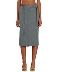 DIESEL - Tailored Midi Pencil Skirt With Biker Straps - Lyst