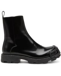 DIESEL - D-Hammer D-Logo Leather Chelsea Boots - Lyst