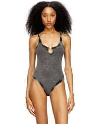 DIESEL - Body De Algodón Elástico Con Lavado Oscuro Efecto Mármol - Lyst