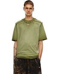 DIESEL - T-shirt With Micro-waffle Shoulders - Lyst