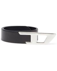 DIESEL - 4 Cm Leather Belt With Metal D Buckle - Lyst