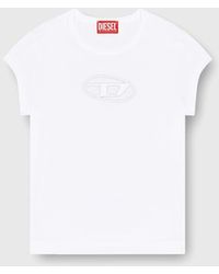 DIESEL - T-angie T-shirt With Peekaboo Logo White - Lyst