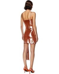 DIESEL - Short Metallic Dress With Draped Panel - Lyst