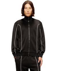 DIESEL - Sweat Fabric Track Jacket With Contrast Piping - Lyst