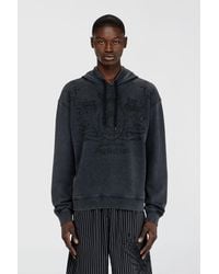 DIESEL - Printed Hoodie With Rhinestone Studs - Lyst