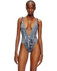 DIESEL - Tiefer Badeanzug Mit Denim-Trompe L'Ail - Lyst