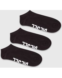 DIESEL - Three-Pack Low-Cut Logo Instep Socks - Lyst